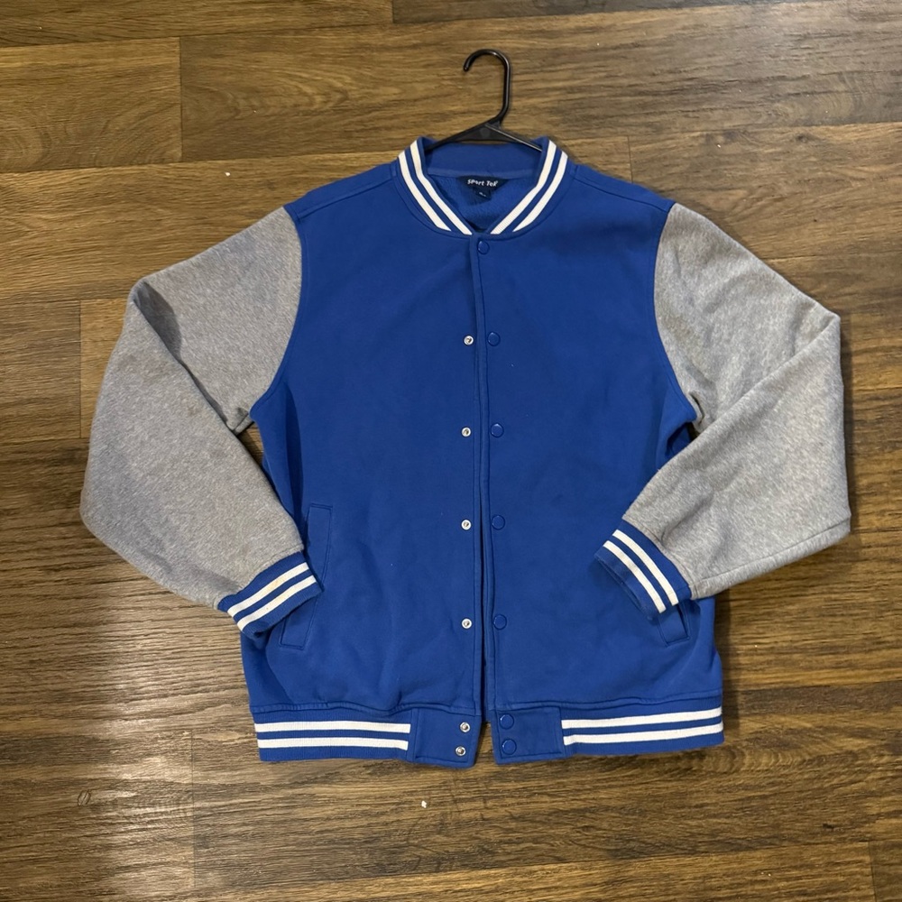 Sport-Tek Fleece Letterman Jacket With Embroidered Background Size Medium